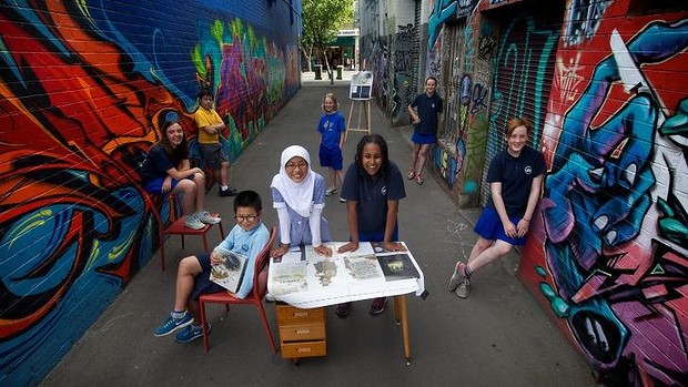 Young editors of Early Harvest Magazine, a literary magazine written, edited and published by a group of primary school students in Footscray. PIC: Jason South, The Age