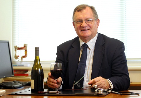 Professor FINLAY MACRAE, who sees potential in a glass or two of red wine beyond fine dining.       PIC: Mark Stewart/Leader Newspapers