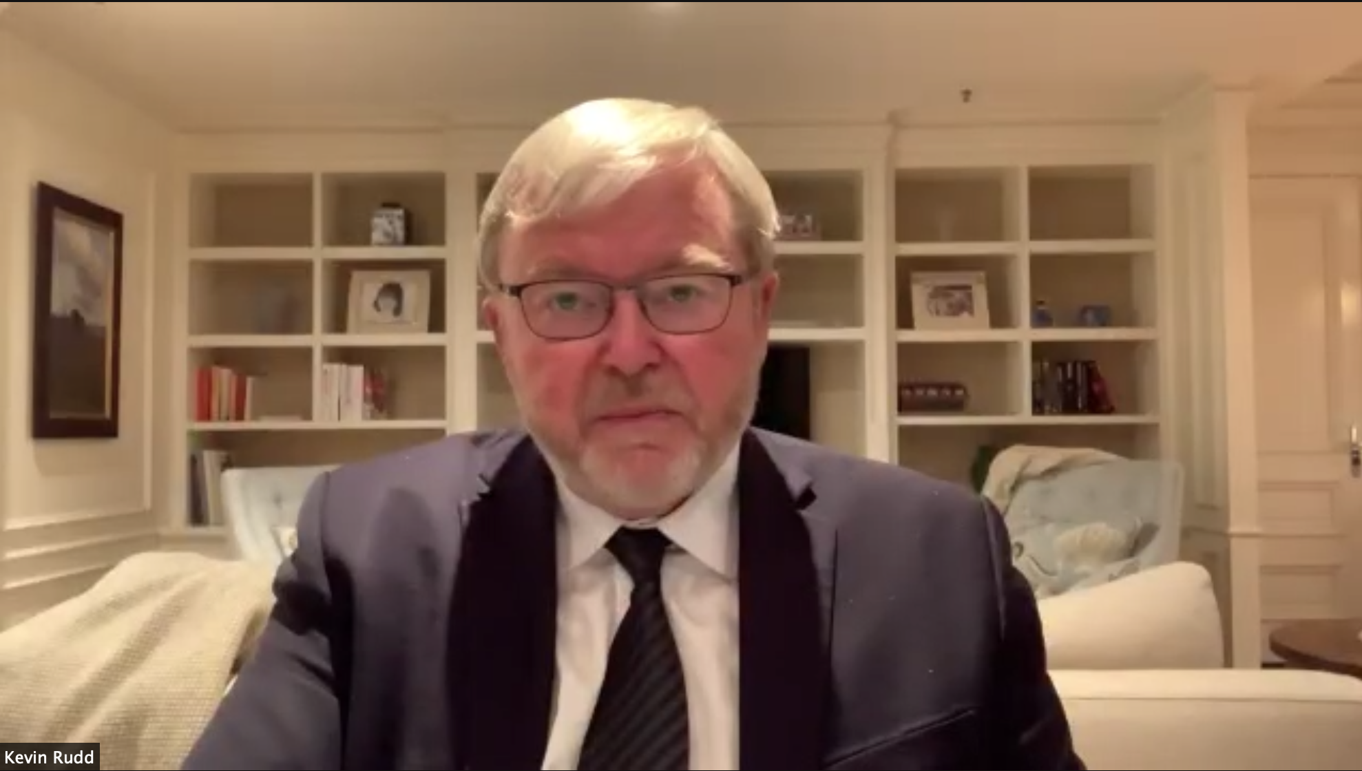 Former Prime Minister Kevin Rudd presents the 85th annual AN Smith Lecture to a sold-out online audience of around 1000 from his home in Brisbane. The oration is hosted by the University of Melbourne&rsquo;s Centre for Advancing Journalism.
