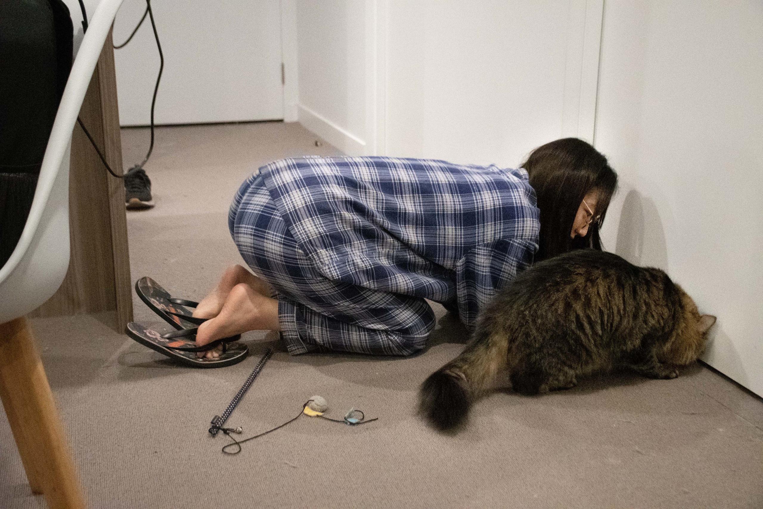 Million and Kiwi mean a lot to Scarlett. When she feels anxious or stressed, Scarlett says the cats intuitively come close and gave her comfort. Photo: Xiao Zhu