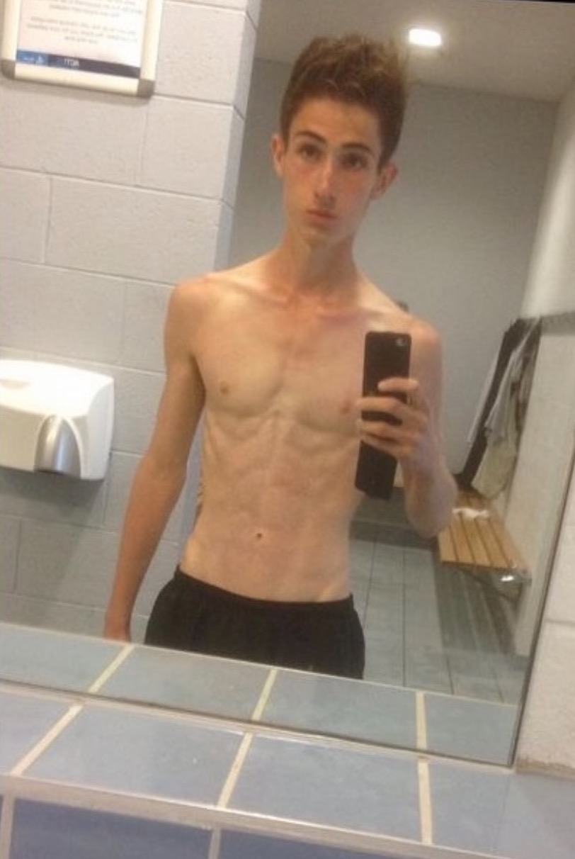 cute white gay twink selfie