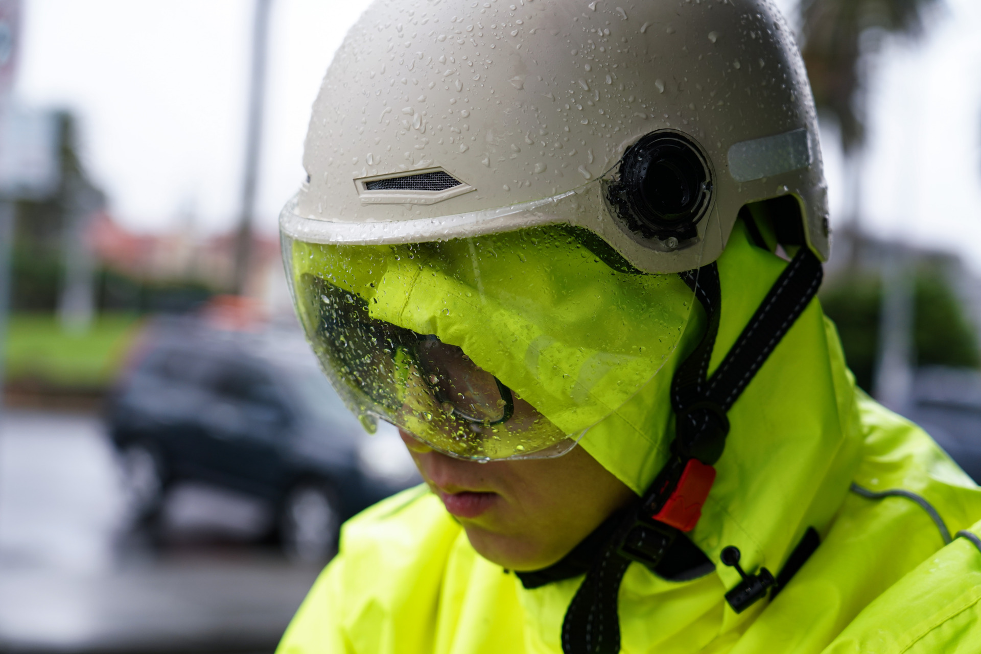 Food delivery rider Yang Xihan checks his phone before starting his shift in St Kilda, Melbourne on September 29, 2024. Like many Australians embracing the gig economy, Yang values the freedom to choose his working hours. &ldquo;In Melbourne, you can choose work that interests you,&rdquo; he says. &ldquo;It&rsquo;s about building the life you want, step by step.&rdquo;
