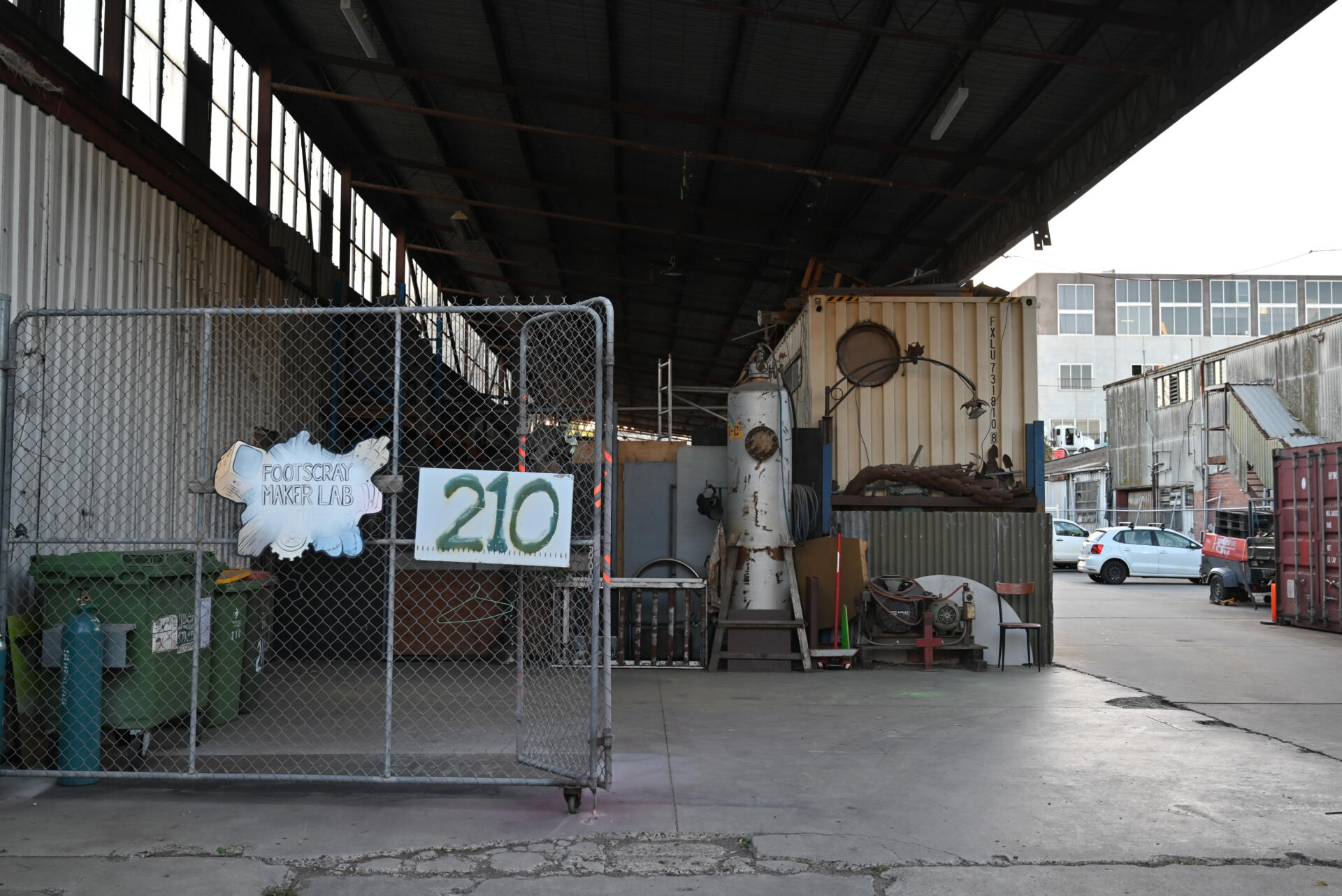 The entrance to FML at 210 Whitehall Street, Footscray, discreetly located behind a chain-link gate on a sprawling industrial site develoeprs would love to get their hands on.