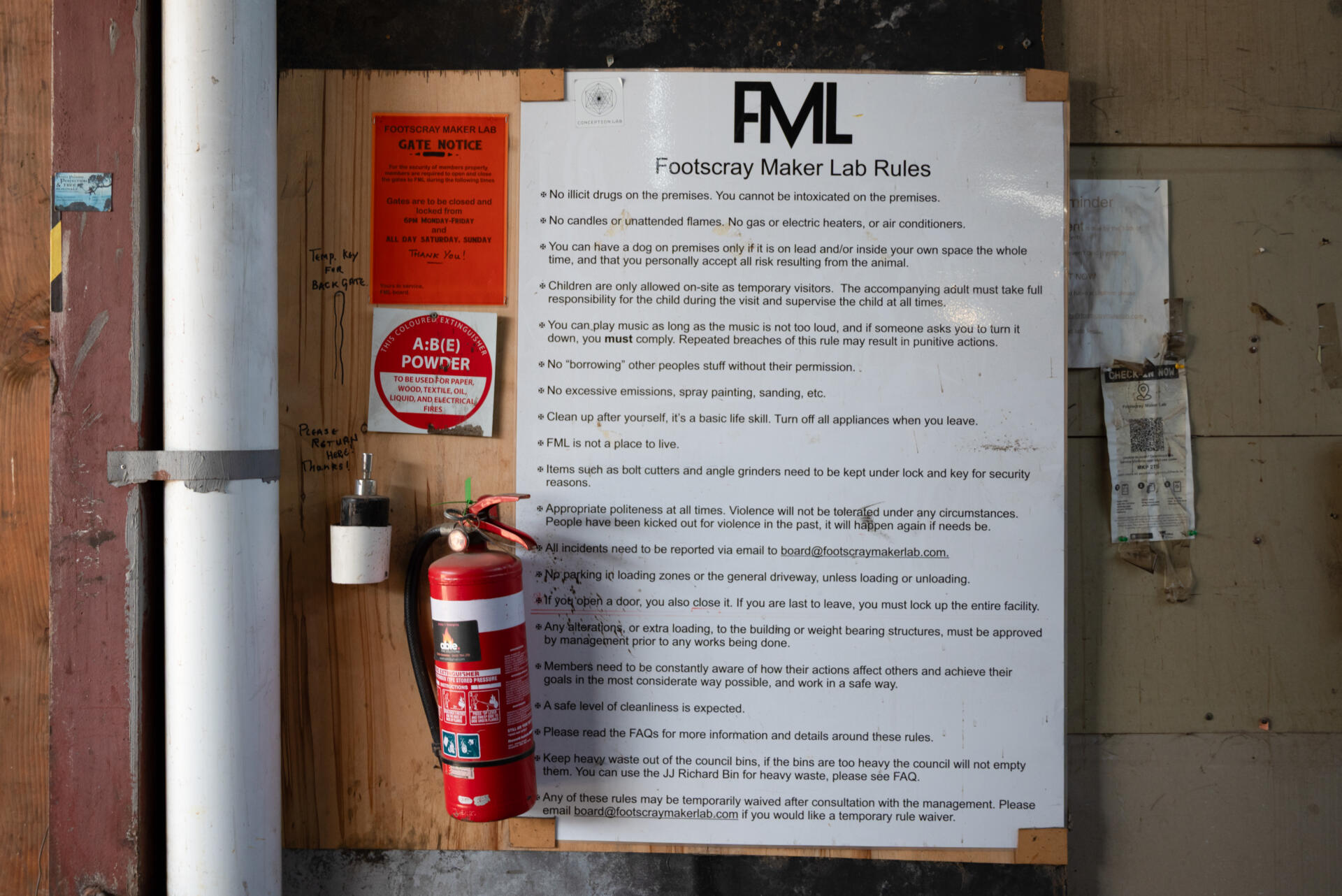 While FML members each &ldquo;march to the beat of their own drum,&rdquo; the space runs on shared rules and mutual respect. This notice reminds everyone of the basic agreements that help keep the lab safe, inclusive and cooperative.