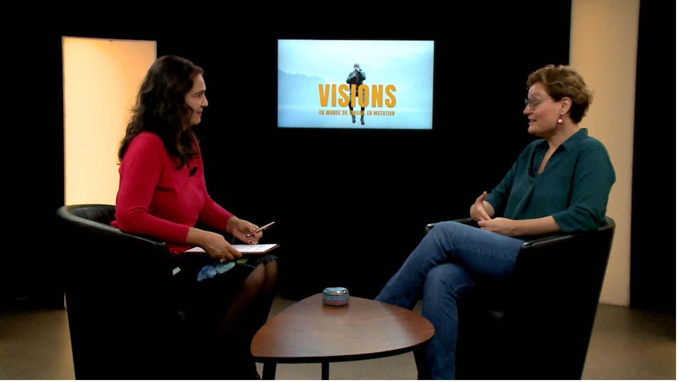 La&euml;titia Vitaud, seated on the right during an interview. (Photo supplied)