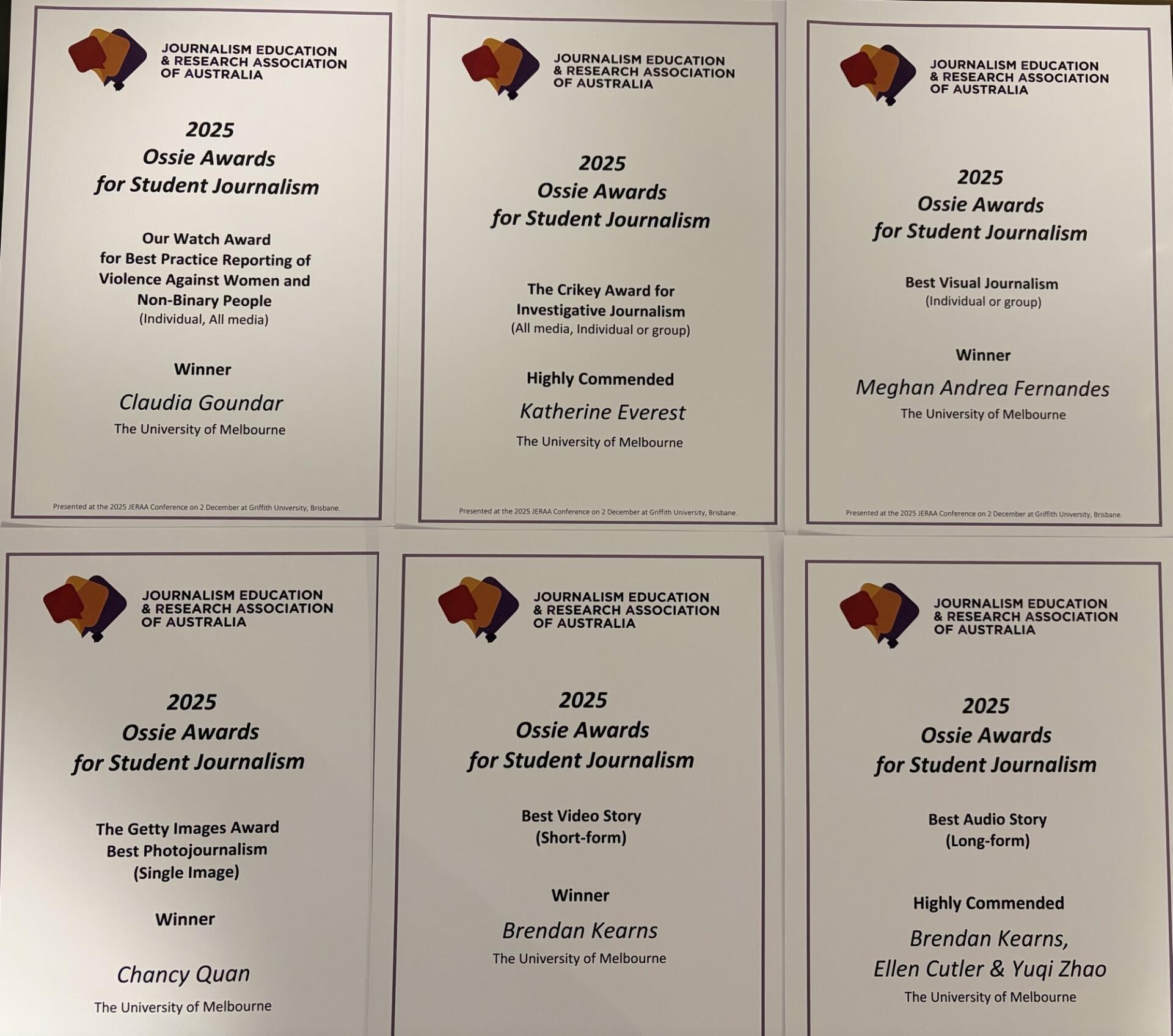 Celebrating CAJ’s 2025 national student journalism awards honours