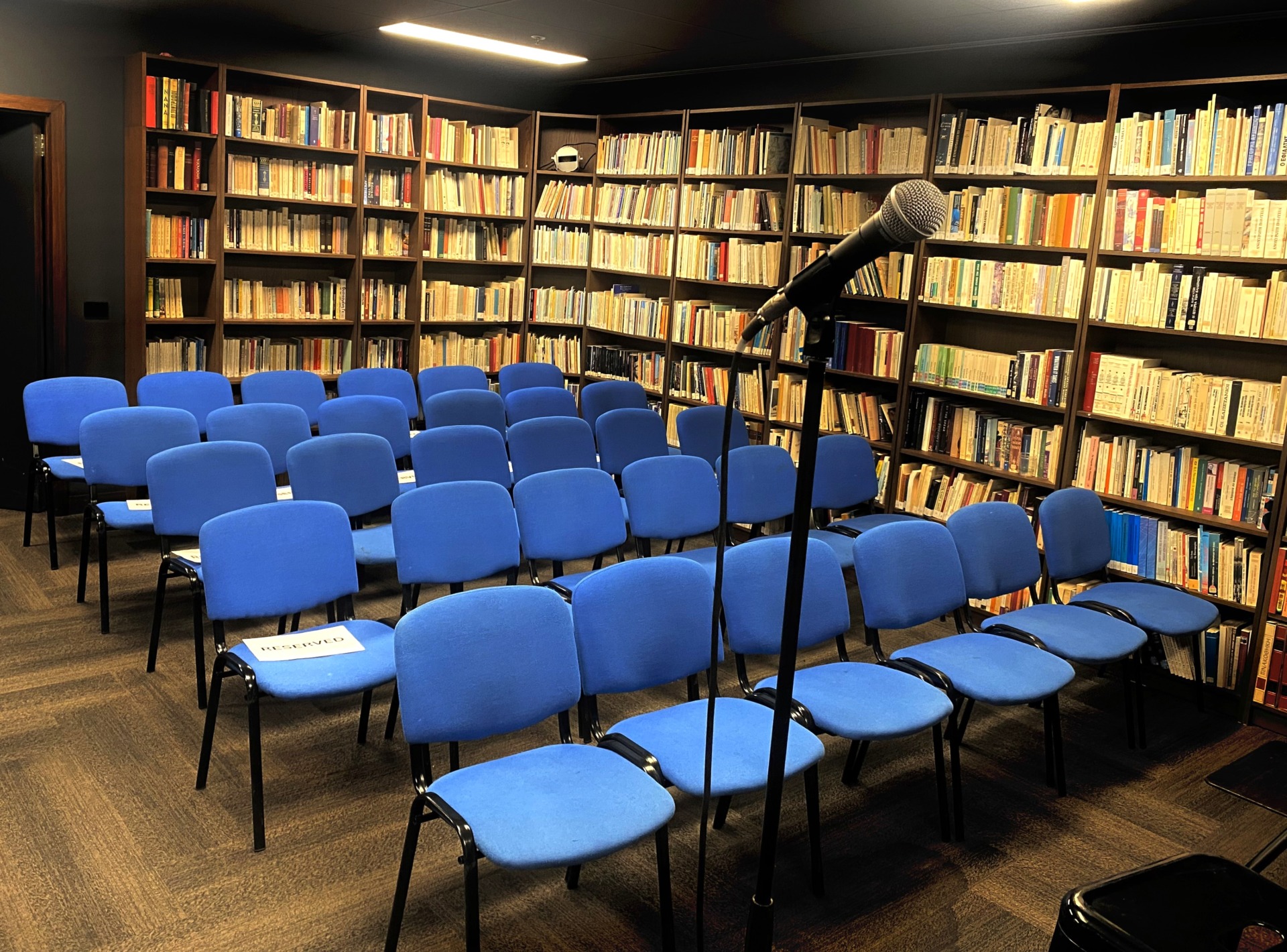 At the Greek Centre on Lonsdale Street, classrooms become intimate venues for a month. Photo: Grace Gooda