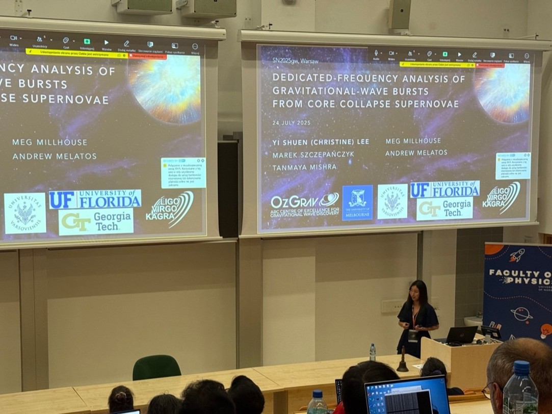 Christine Lee presenting her supernova research. Photo: Supplied.