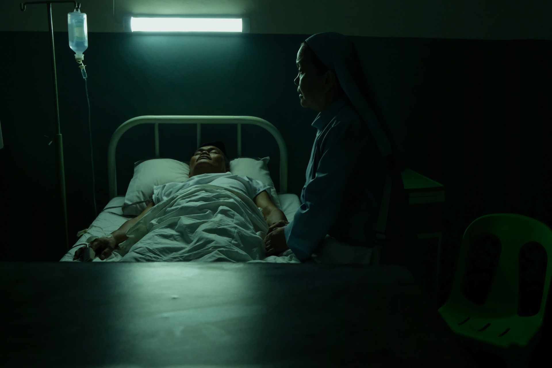 Ruby Ruiz (right) as Sister Yolanda in <em>First Light</em> (2025). Supplied.