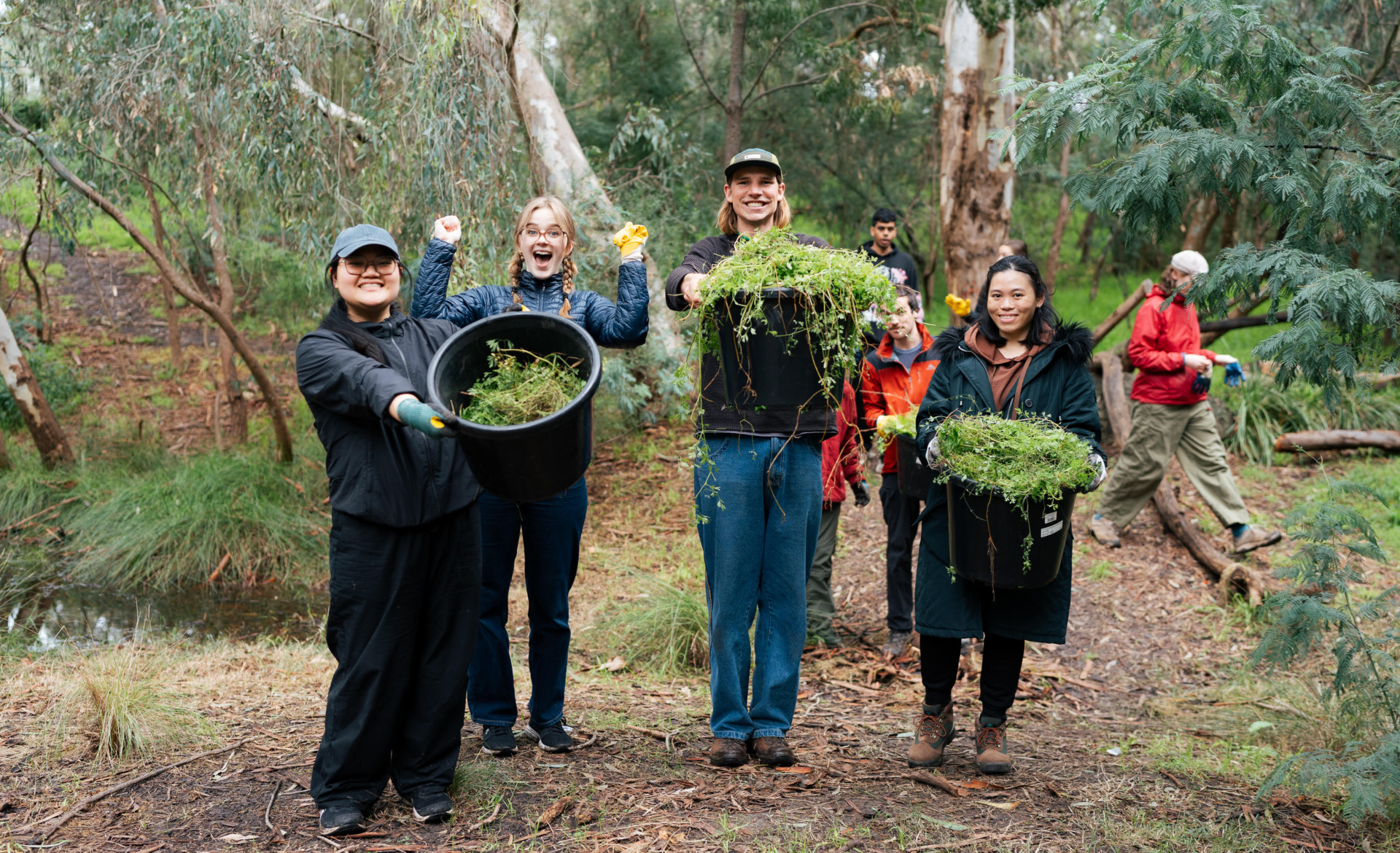Youth-led environmental organisation Co-Exist Australia runs &lsquo;Merri Mornings&rsquo;, a monthly clean-up event along the creek. Jessica Ditchfield, people manager of Co-Exist Australia, said that hosting community events like this make young people feel &ldquo;more comfortable and confident in going out and being there. Photo: Supplied